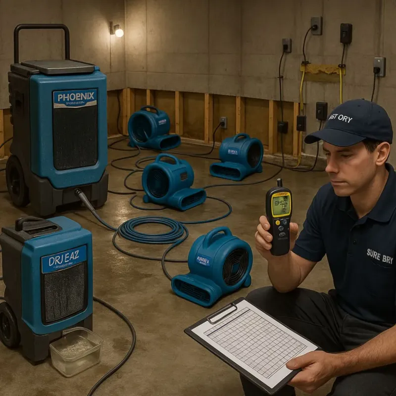Structural Drying and Dehumidification process in Bayville, NJ